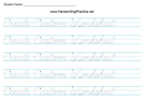 Cursive Handwriting Practice Worksheets for Kids, Printable