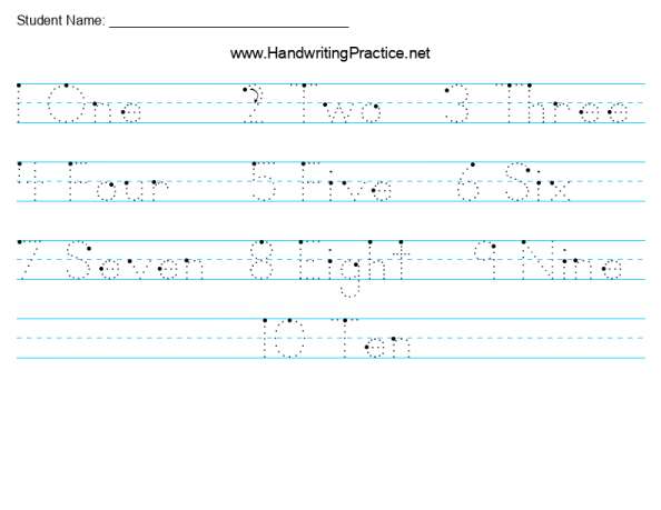 handwriting worksheets numbers